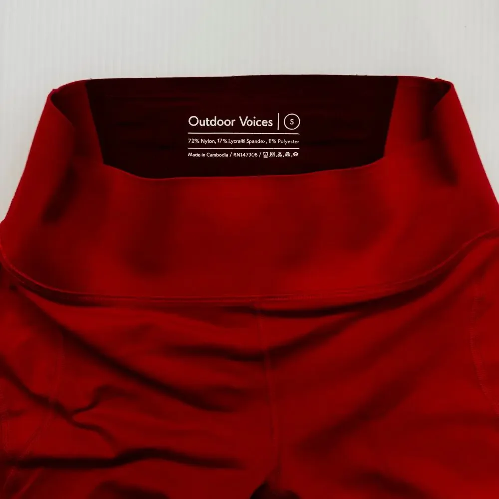Outdoor Voices TechSweat 7/8 High Rise Crop Legging Red Small Gorpcore Sportif - Picture 5 of 15